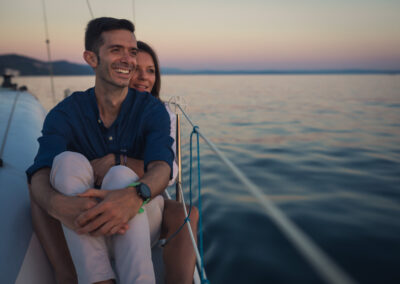 foto prematrimoniali barca a vela trieste