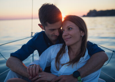 foto prematrimoniali barca a vela trieste